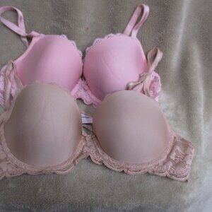 Lot of 2 Victoria Secret bras Dream Angel underwire light padding 36B